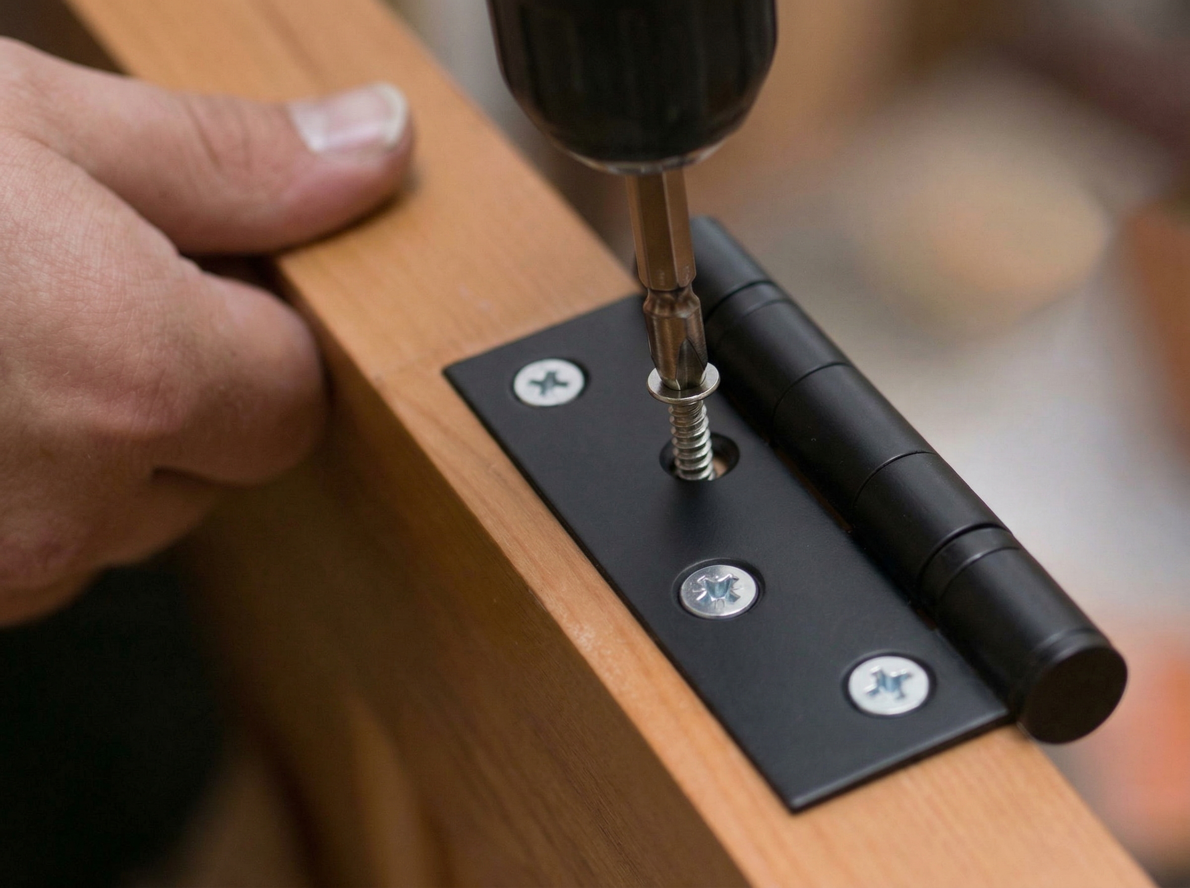 Крепление петель на двери