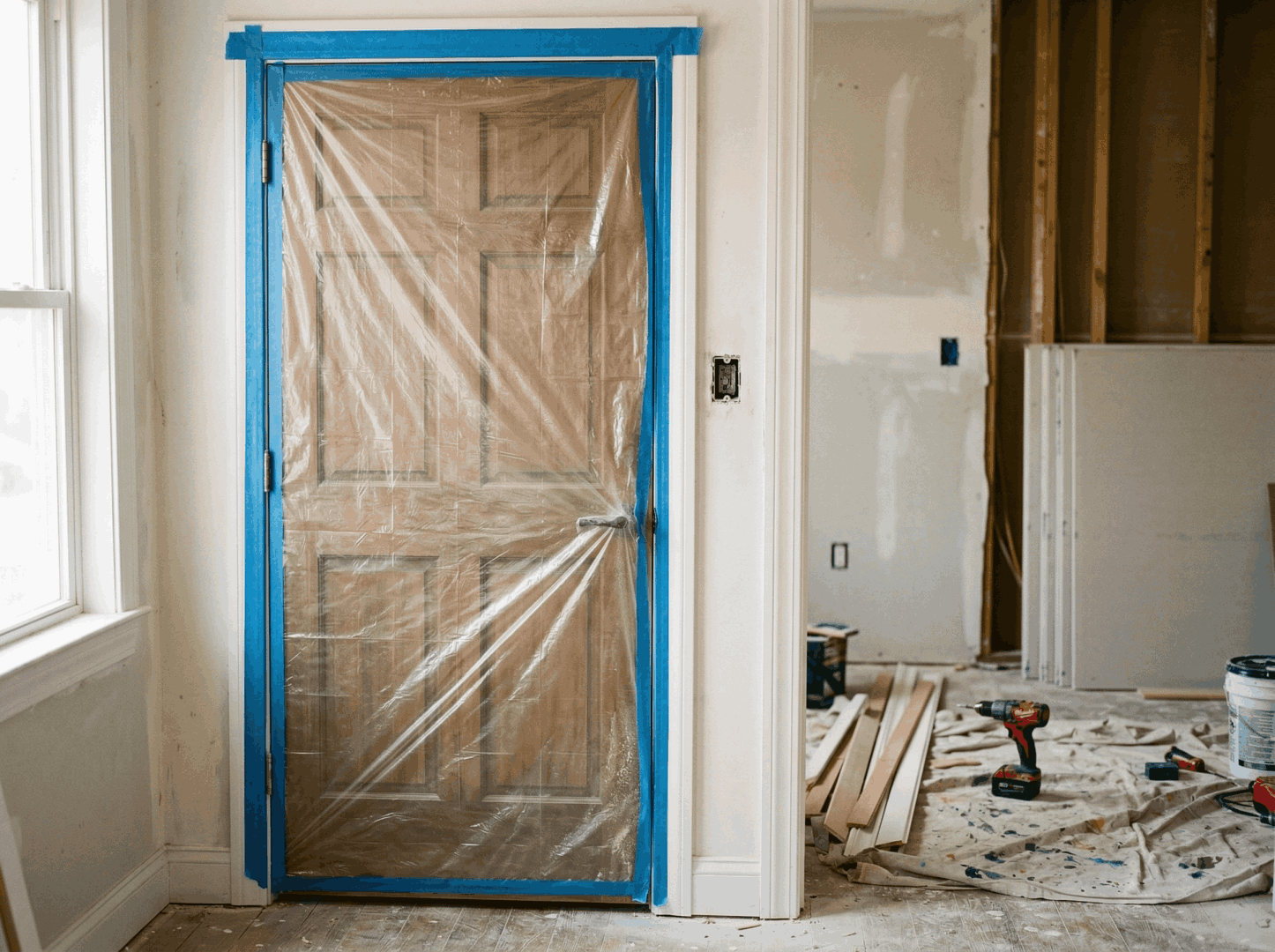 Как защитить межкомнатную дверь во время ремонта